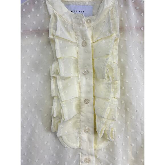 The Shirt - Ruffled Swiss Dot Blouse - Size Small - Elegant & Professional - Picture 3 of 9